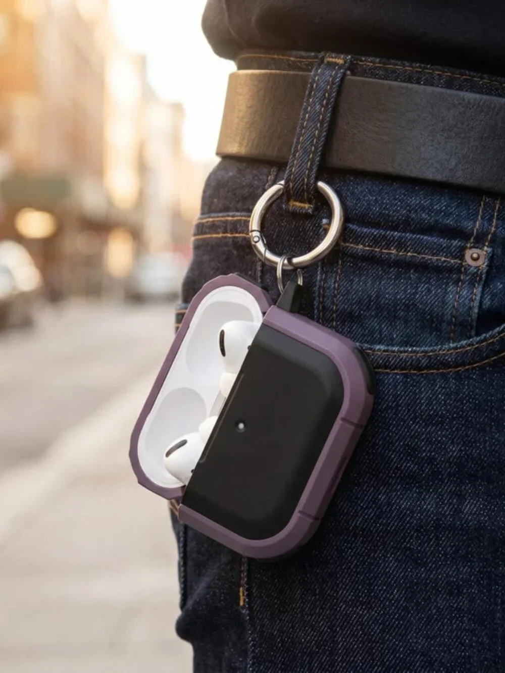 Purple AirPods Pro Heavy Duty Case - Shockproof Armor Cover